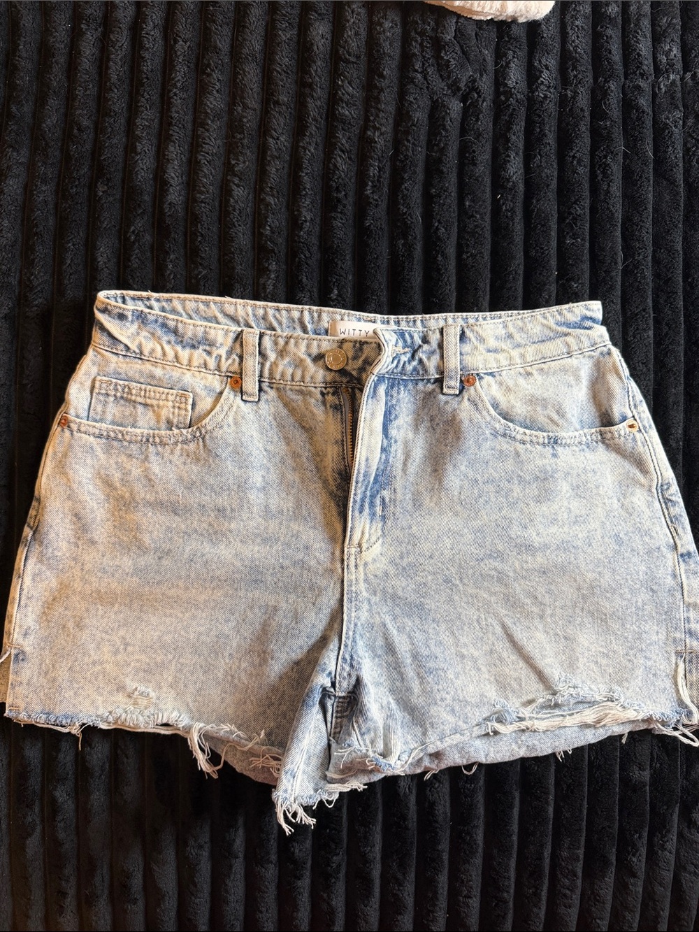 Women's Light Wash Distressed Denim Shorts